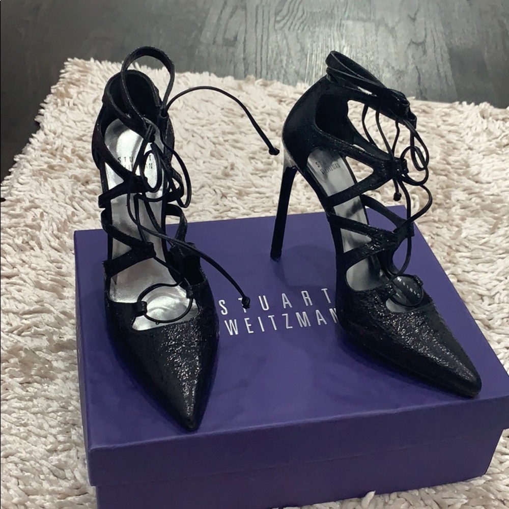 Black Stuart WEITZMAN tie up sexy shoe